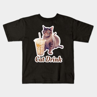 Cat Drink Lover Kids T-Shirt